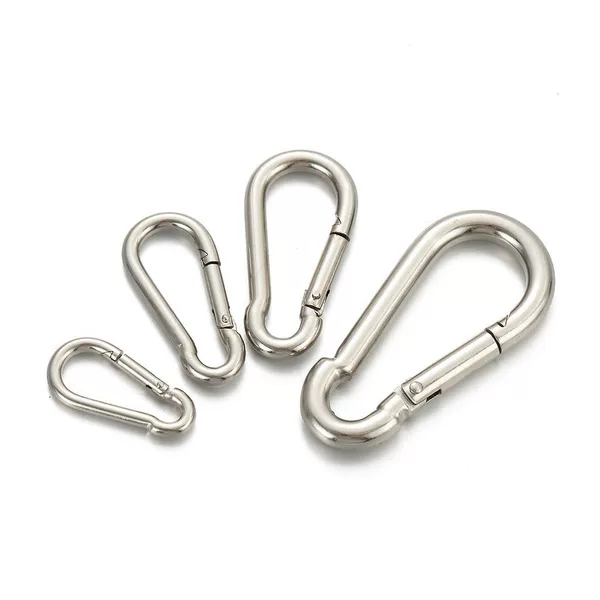 Nickel-Plated Spring Buckle Safety Buckle with Female Lock Buckle Carabiner Safety Buckle Ring Hanging Buckle Safety Hook Iron Chain Rope Buckle