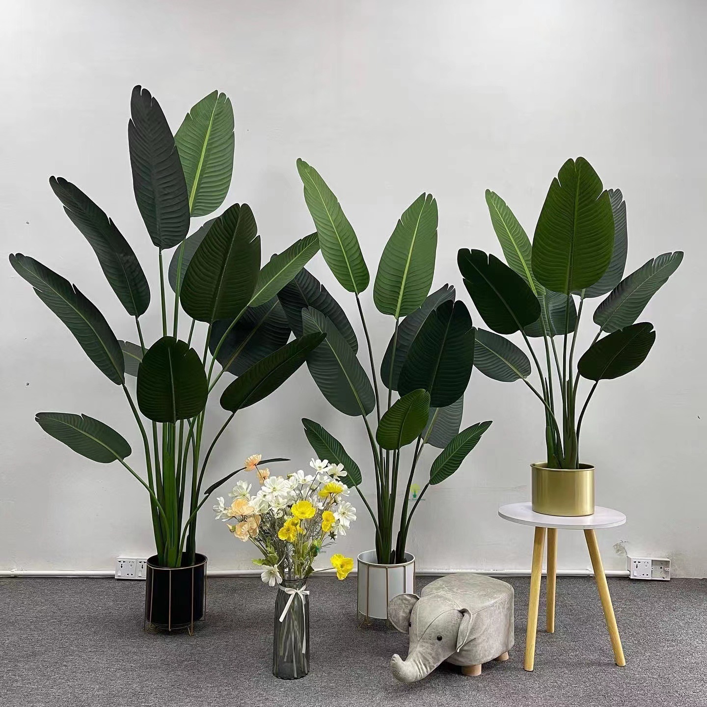 120CM仿真绿植旅人蕉散尾葵室内盆栽植物假树仿真树仿真绿植摆件