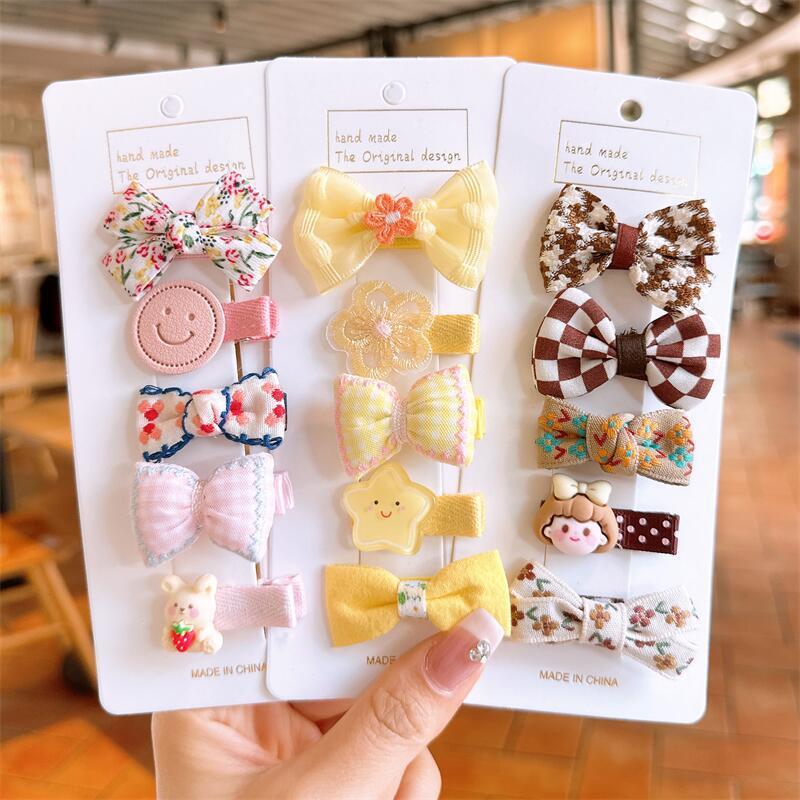 El volumen del cabello del bebé de la horquilla del bebé es pequeño clip de horquilla tocado de tela cubierta completa no daña el sudor clip de pelo accesorios para el cabello de los niños