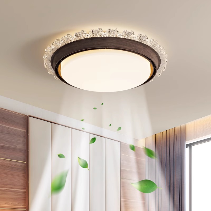 Lámpara de techo moderna minimalista con ventilador sin aspas, lámpara de techo para habitación infantil, ventilador de estudio, dormitorio, frecuencia variable inteligente, atenuación de espectro completo