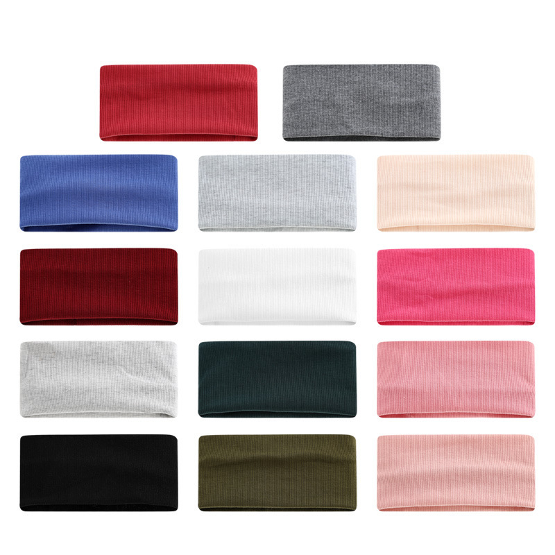 Cross-Border Sports Headband Hair Accessories Knitted Headband Solid Color Headband Wide Edge Cross Knotted Headband Face Wash Hair Bundle