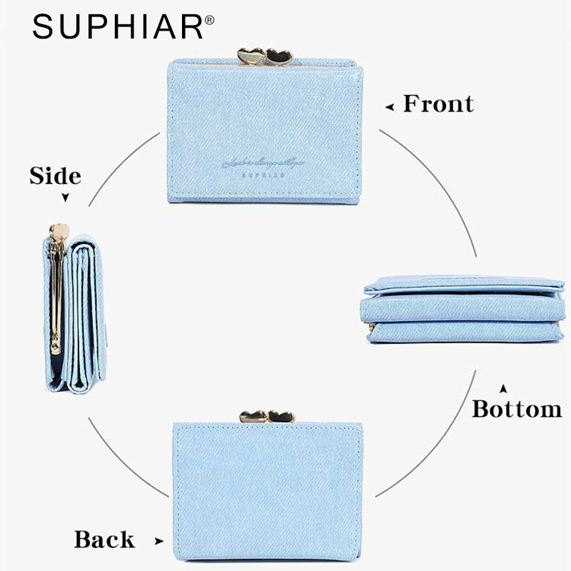 Promoción de la billetera de cuero PU alumno ultra delgado pequeña billetera de tres pliegues de viaje diario simple billetera de mujer personalizada