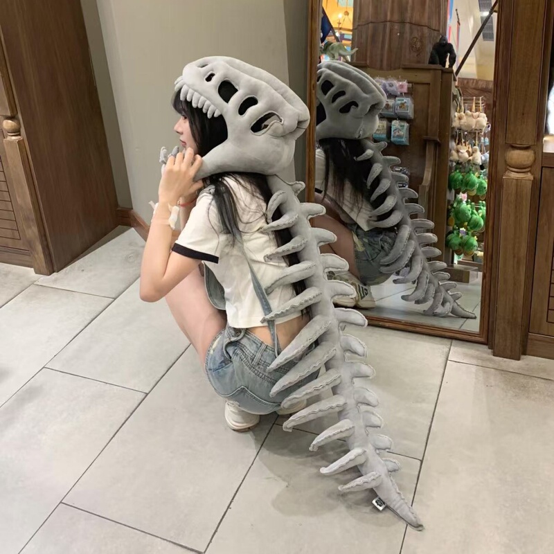 中华恐龙骨骼骨架模型头套帽子面具cosplay装饰道具儿童成人装扮|undefined