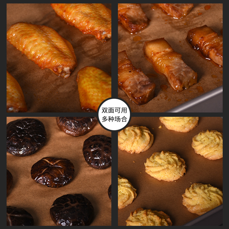 Pooh hornear color primario cuadrado barbacoa carne anti-stick de doble cara de silicona a prueba de aceite comercial horno almohadilla de papel 100 hojas/bolsa