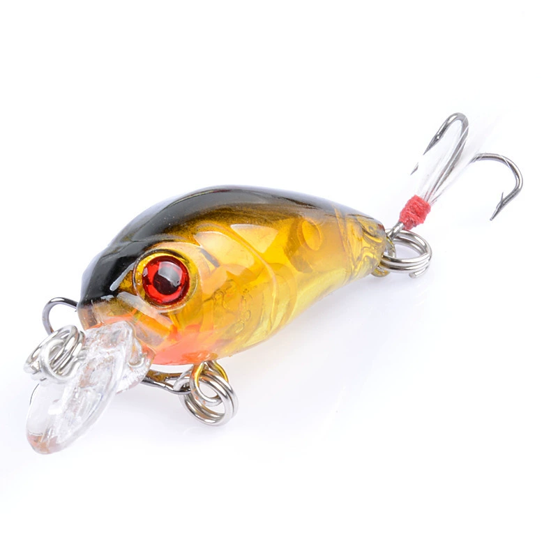 Купить рыболовная приманка Hard Fishing Lure (Luya) 4.5 см, 4 г – 5-цветная мини-бионик-минная блестящая приманка с кристальной 3D-глянц и перьевой крючок