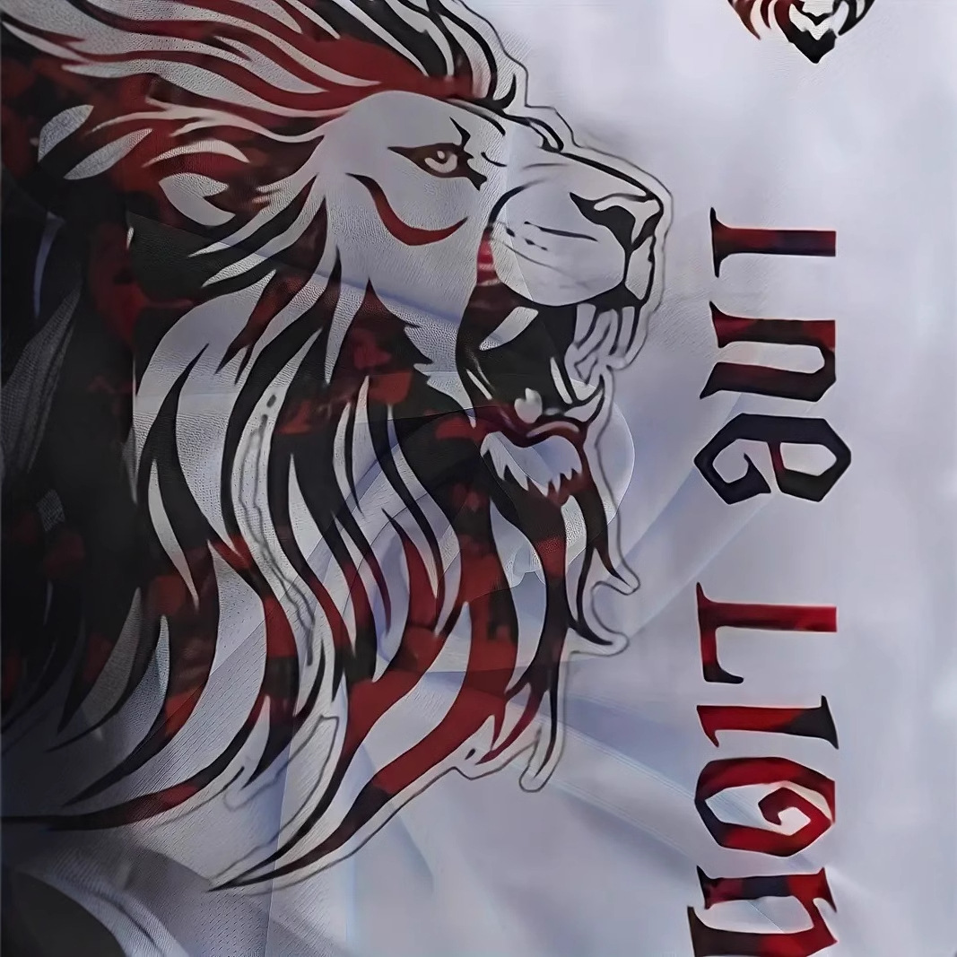 Camiseta de cuello redondo de manga corta suelta y transpirable de la calle de los hombres león colorido KING venta caliente impresión 3D