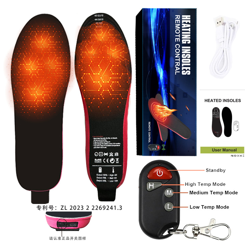 Desute App Remote Control Temperature Regulating Electric Heating Insole USB Charging Heating Insole Winter Skiing Warm Foot Warmer