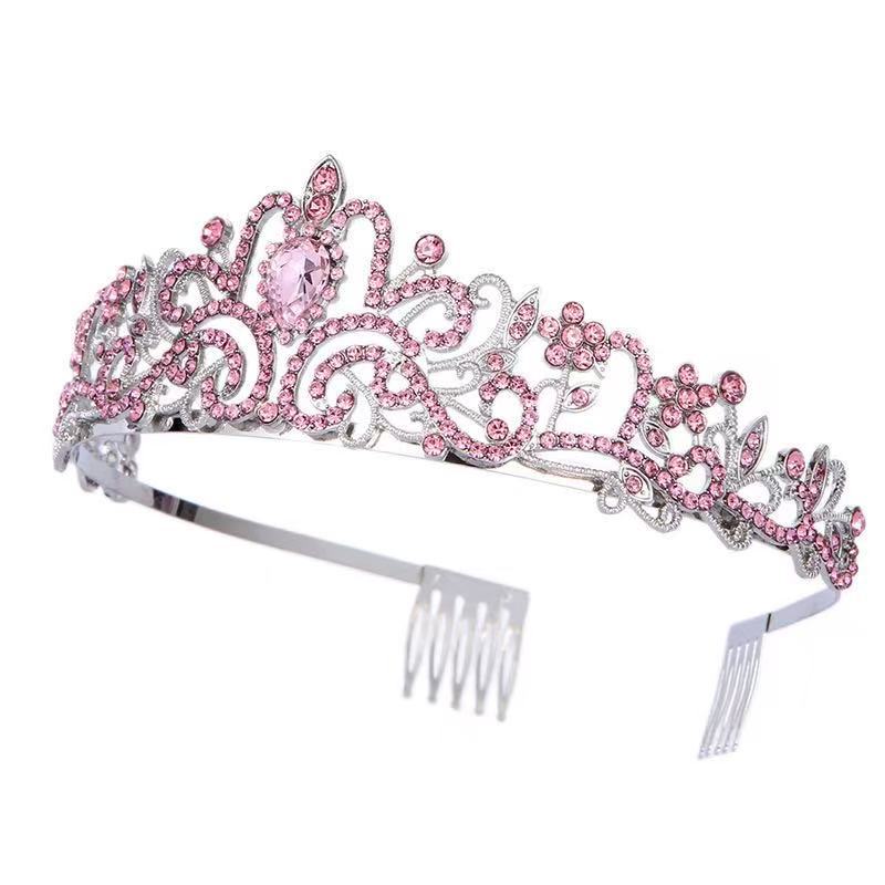 190g Weight Hair Band Hair Accessories Type Zircon Inlay Material 1 Piece Quantity Wedding, Festival Occasion Alloy Material Crown Pattern All Seasons Season Women's Gender Inlay Design Luxurious Style Luxurious Women's Crown Alloy Inlay Zircon Hair Band 10