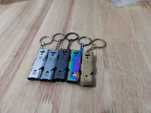 New dual-frequency whistle loud whistle double-tube high-frequency whistle aluminum alloy metal survival whistle outdoor whistle
