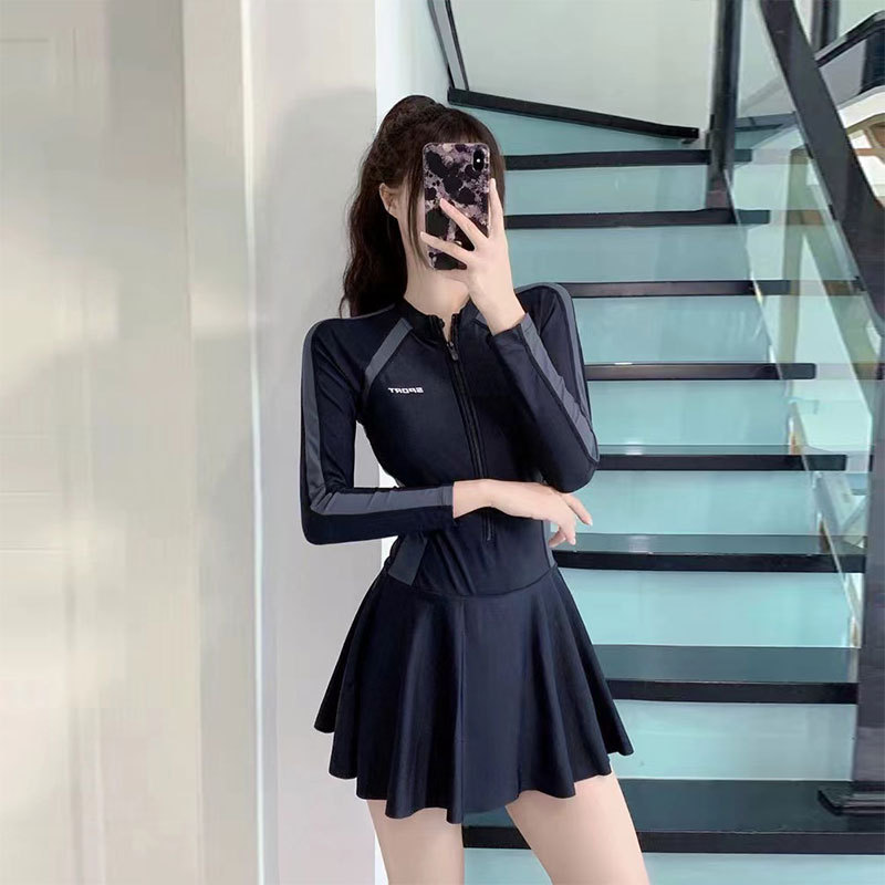 Swimsuits for women summer one-piece 2024 new long-sleeved sunscreen…