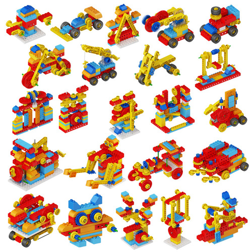 Compatible with Lego Education 1-3 grade assembly puzzle building blocks 2-3-6 years old educational institution large grain gear 