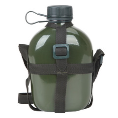 Portable aluminum water bottle for hiking and outdoor activities&mdash;nostalgic, high-capacity, thickened crossbody water bottle for students.