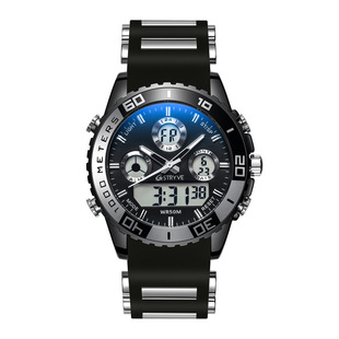 STRYVE Men's dual display sports waterproof electronic watch quartz calendar chronograph quartz luminous watch S8023