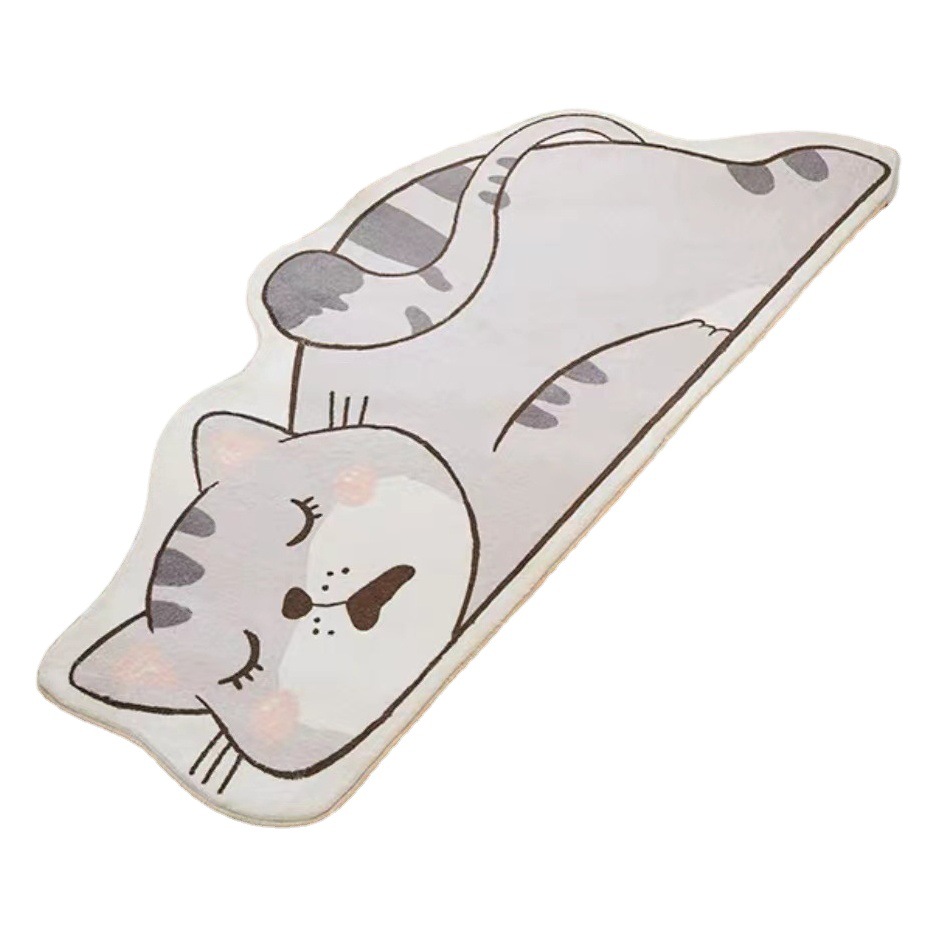 Lindo animal de dibujos animados irregular alfombra de piso dormitorio habitación de los niños resistente a las manchas antideslizante manta de cabecera hogar alfombra de Cachemira