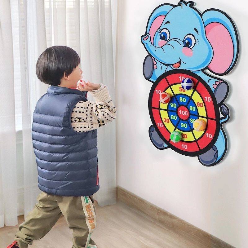 Children's sticky ball target dart board parent-child outdoor indoor throwing Velcro catapult sticky ball toy wholesale