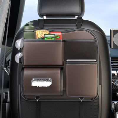 Car Storage Seat Rear Storage, Car table board - gentleman-brown-nappa-leather-chair-back-storageshort-style