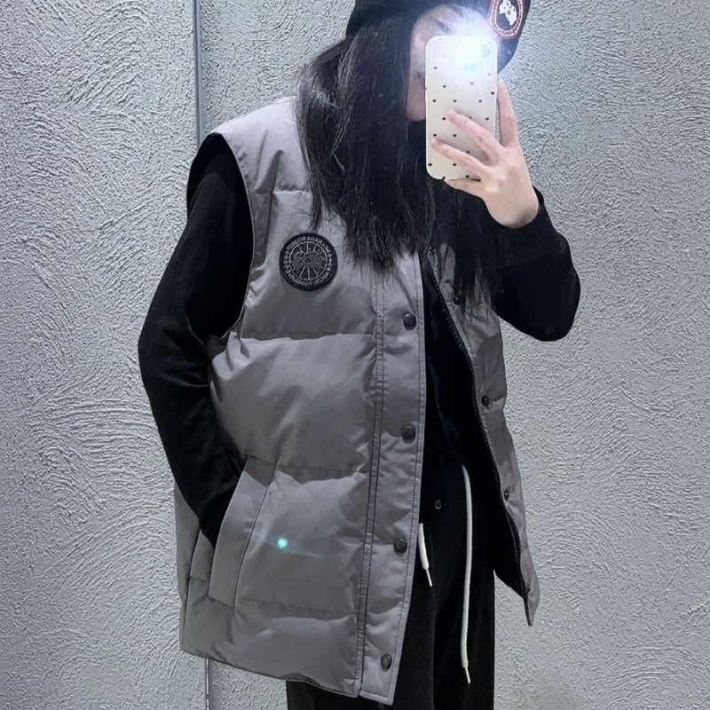 大鹅黑标garson羽绒马甲秋冬季领无袖保暖情侣背心羽绒服轻寒保暖|undefined