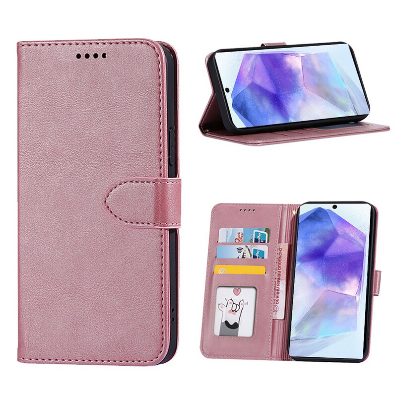 Suitable for Samsung A55 5g Card-Insert Anti-Drop Protective Phone Case Wallet-Style Calfskin Photo Frame S26 Leather Case