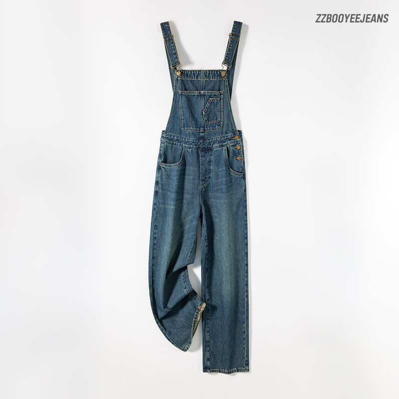 All-Cotton Turkish Denim Overalls European and American Style Women's High-Waisted Workwear Straight-Leg Commuting Jeans Women's Casual Versatile All-Cotton Turkish Denim Overalls European and American Style Women's High-Waisted Workwear Straight-Leg Commuting Jeans Women's Casual Versatile
