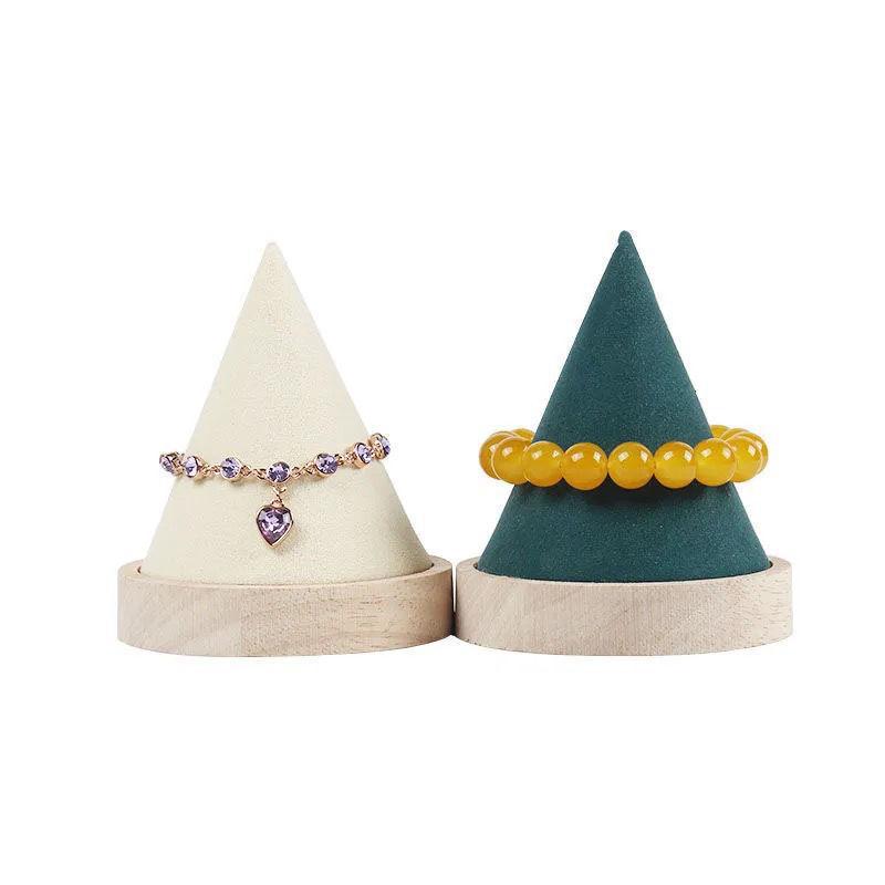 手鍊展示錐形手串收納架展示架拍照珠寶首飾飾品道具盤實木手鐲