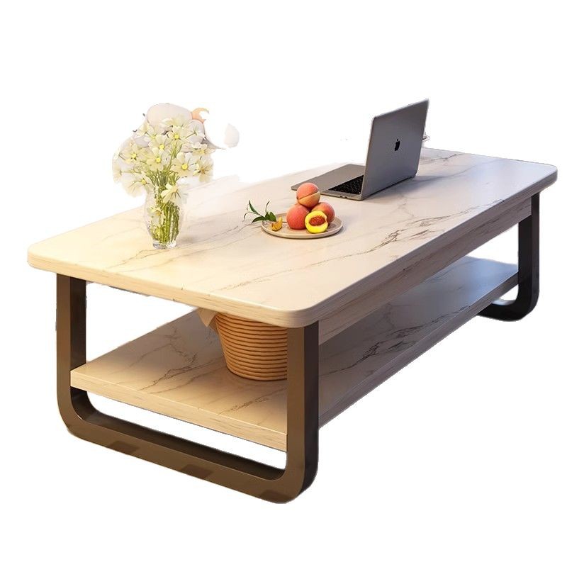 Mesa de centro, sala de estar, hogar, apartamento pequeño, mesa pequeña de doble capa, casa de alquiler simple, dormitorio simple, mesa de centro rectangular