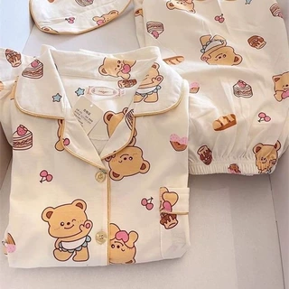 黄油小熊套装学生甜美日系ins夏季短袖短裤家居服可外穿少女睡衣