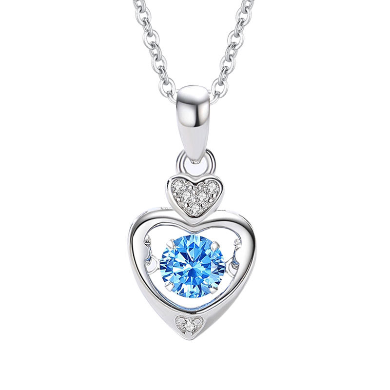 S925 plata esterlina collar de corazón inteligente diseño de nicho de todas las mujeres de lujo ligero colgante de corazón colgante regalo de San Valentín