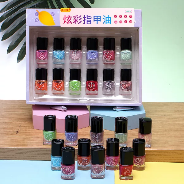 Factory Direct Sales Cartoon Water-Based Nail Polish, Peelable Water-Based Nail Art, Washable Waterproof Eco-Friendly Nail Polish Wholesale