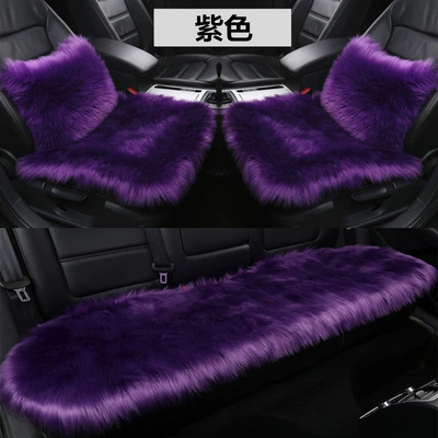 Wool Backless Car Seat Cushion | Seat cushion, seat cover - purple-thickened-version-front-single-seat