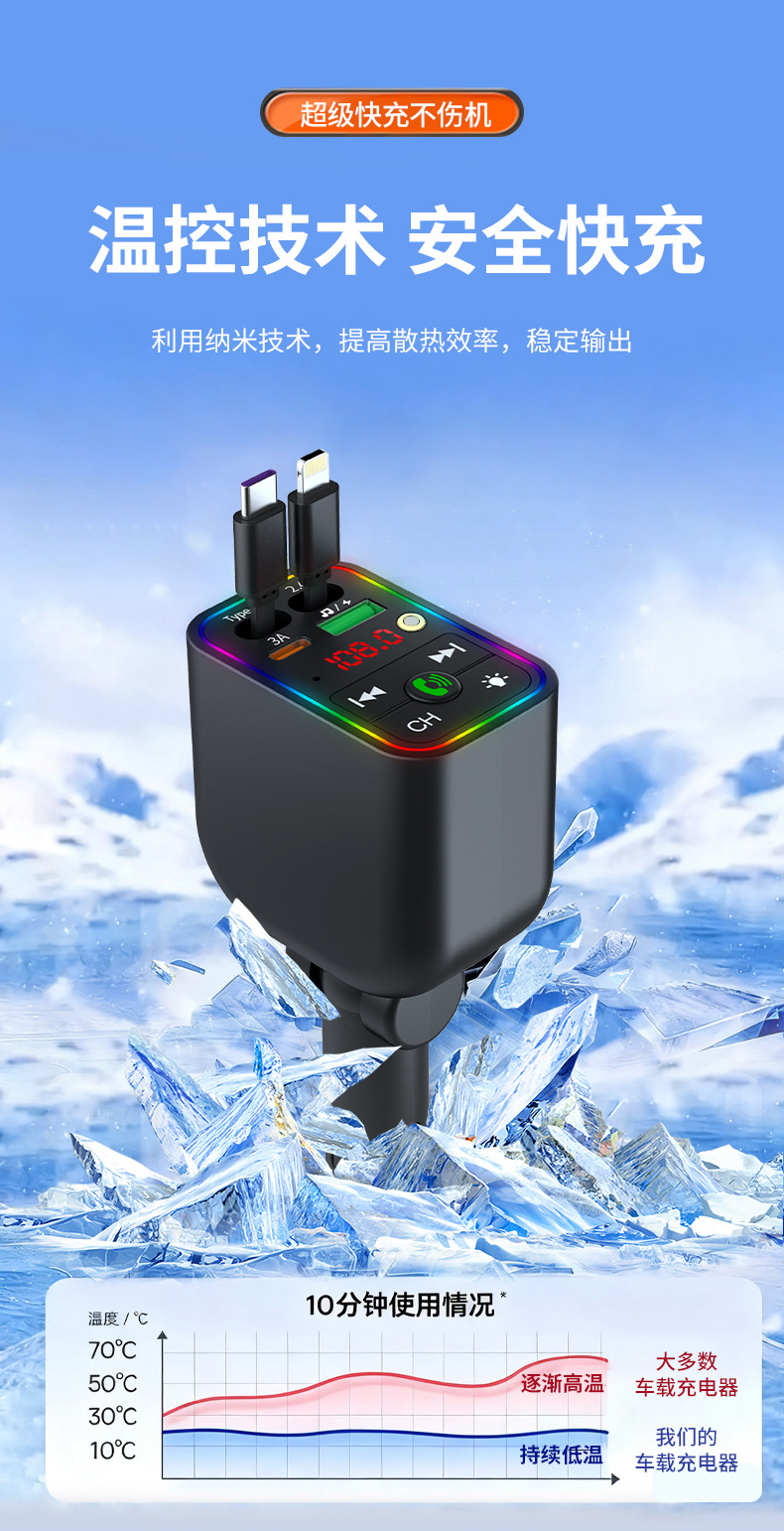 Car Mp3 Transmitter Starry Sky Ceiling Bluetooth Function Usb/Pd Fast Charging Cross-Border Supply High-Quality Car Supplies