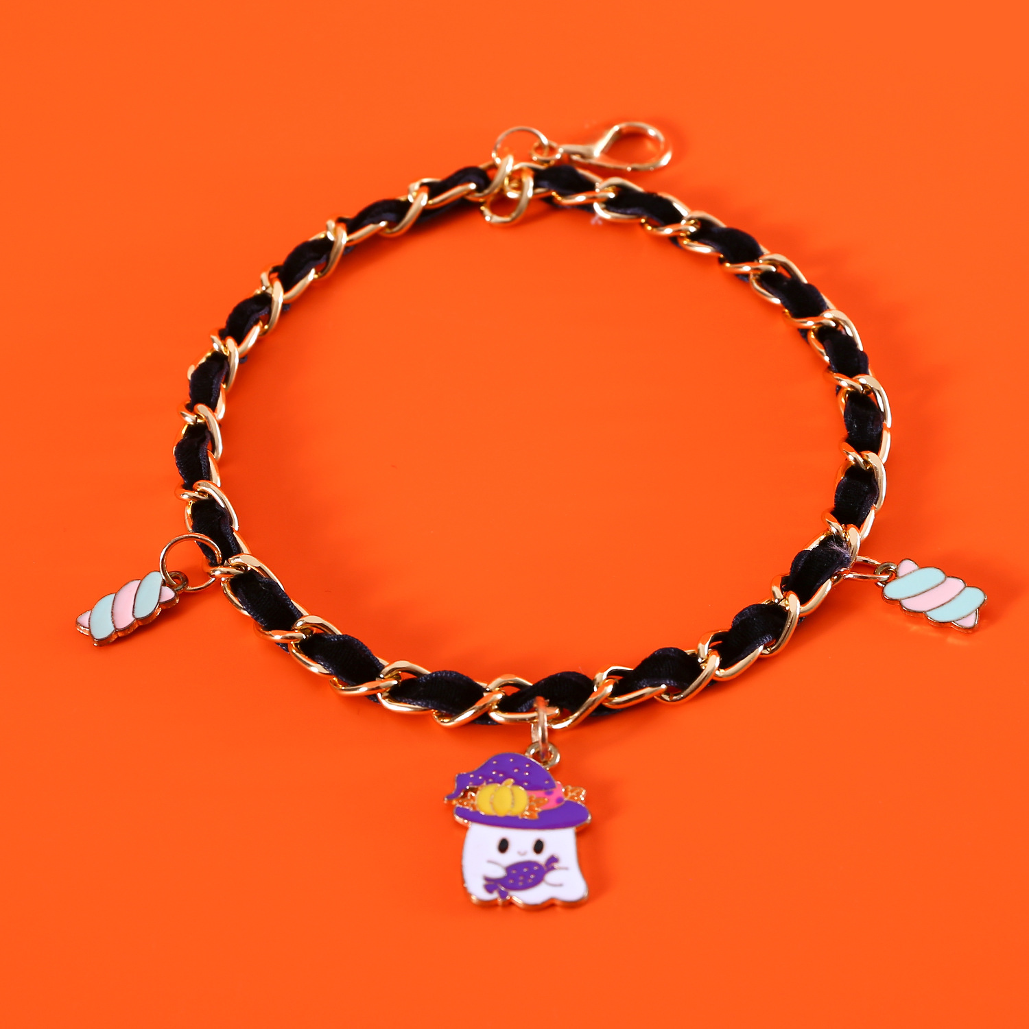 2023 mascotas collar de Halloween terciopelo metal goteo murciélago calabaza araña colgante accesorios gatos perros collar