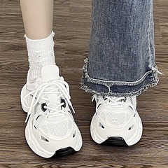Dad Shoes for Women, 2025 Summer and Autumn New Arrival, Women's Mesh Breathable White Height-Increasing Casual Sports Shoes for Petite Women