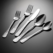 跨境不锈钢餐具创意国潮印花餐具家用套装西餐刀牛排刀叉勺子叉子