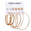 Earrings heart shaped, metal set, European style, simple and elegant design, wholesale