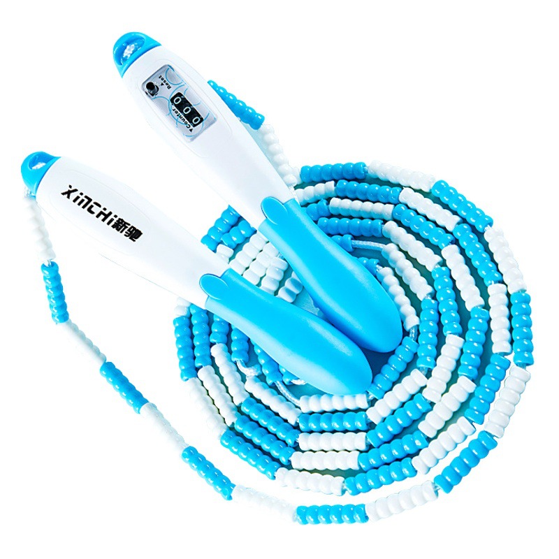 BT8502 contando la cuerda de saltar de bambú entrenamiento deportivo de los niños saltar la cuerda Examen de medición del cuerpo Sección de Cuentas suaves saltar la cuerda ajustable