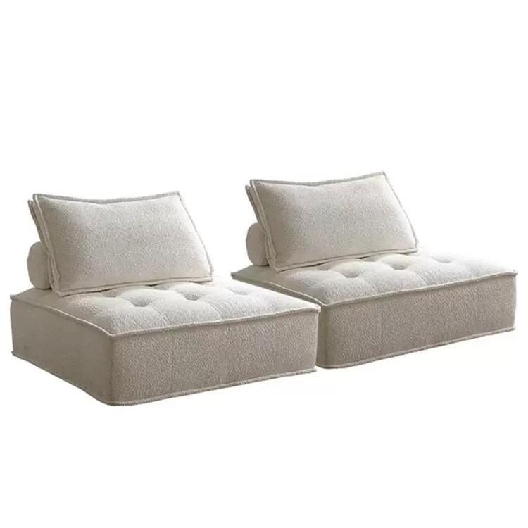 Transfronterizo vacío comprimido paquete esponja sofá pequeño tipo crema viento piémont módulo sofá cama de cordero cachemire