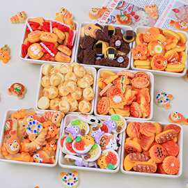 新款面包食玩混合创意手工diy奶油胶配饰树脂小配件饰品材料批发