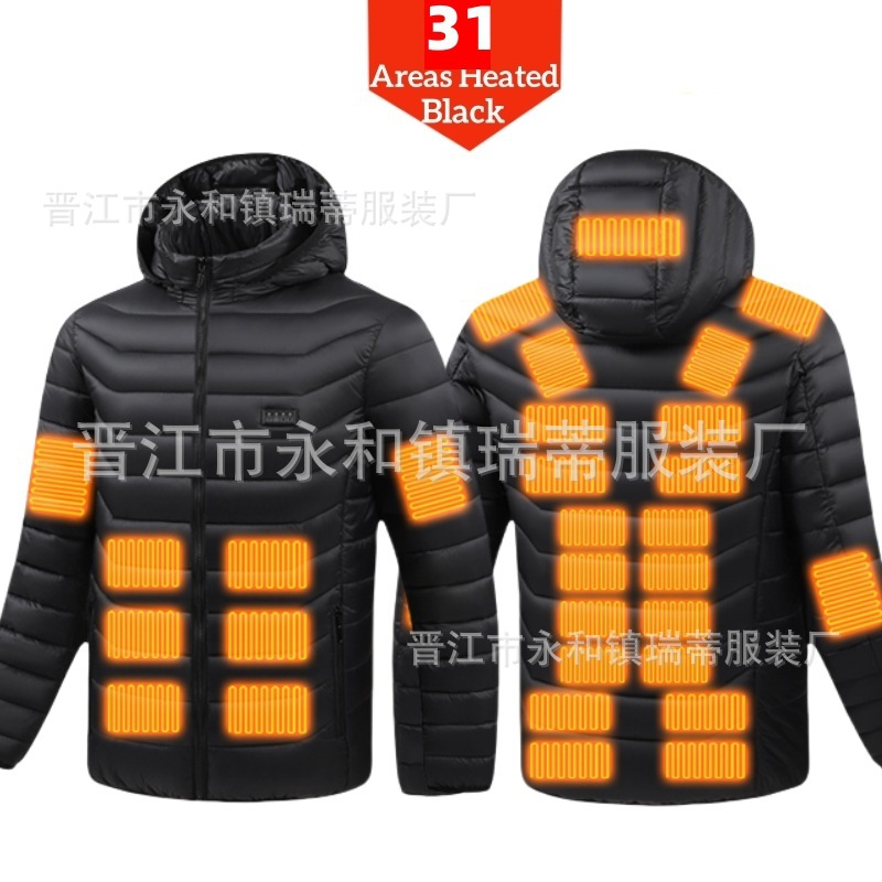 Chaqueta Térmica Acolchada de 4 Controles de Poliéster para Mantenerse Caliente en Invierno