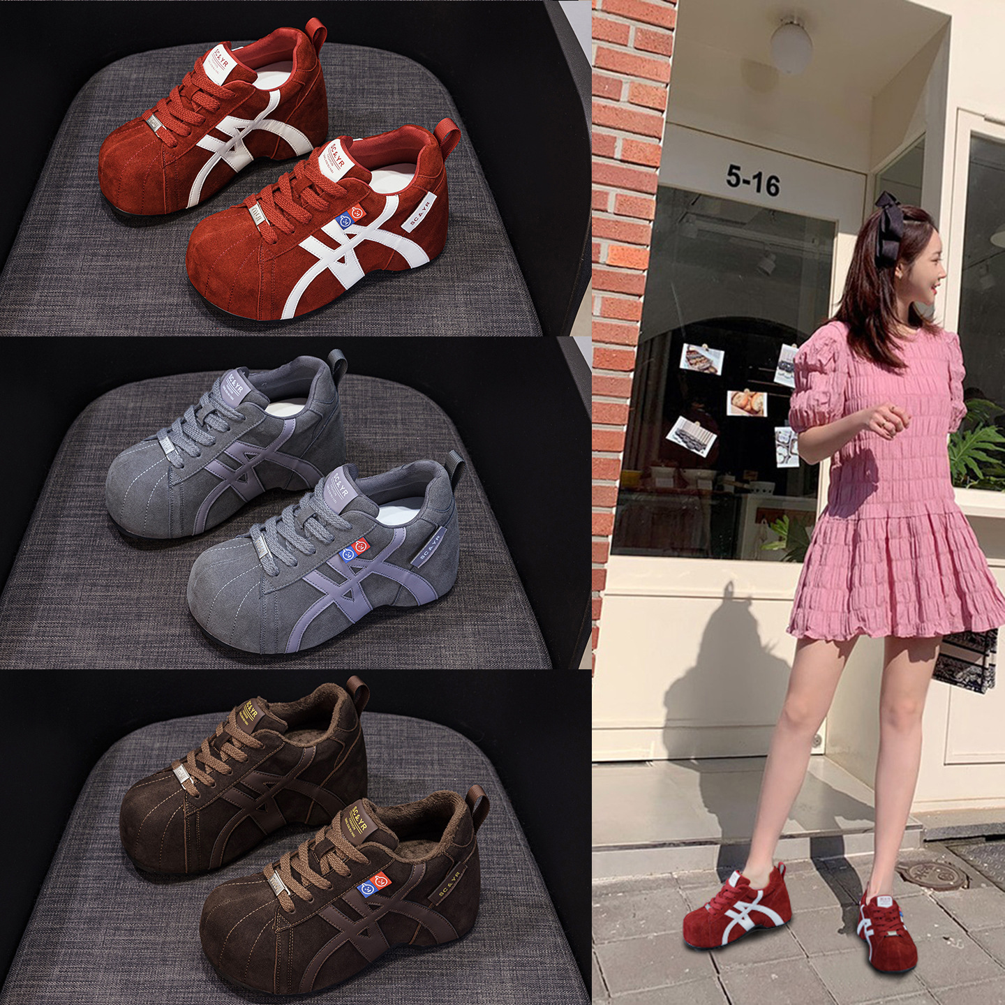 大头勃肯鞋女2025秋季女鞋德训鞋厚底增高休闲时尚百搭美式复古女