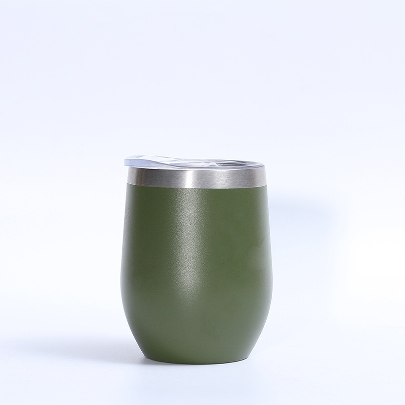 Transfronterizo 12oz de acero inoxidable huevo taza de vino tinto vacío doble taza de aislamiento térmico aislamiento frío taza de aislamiento en forma de U al por mayor