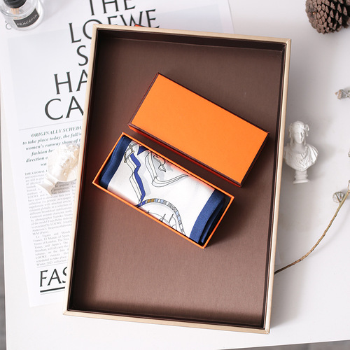 Silk Scarf Gift Box, Small Silk Scarves, Square Scarves, Exquisite Gift Box, Hard Gift Box Set, Gift Box, Scarves, Neck Scarves, Box, Gift Box, Handover Gift