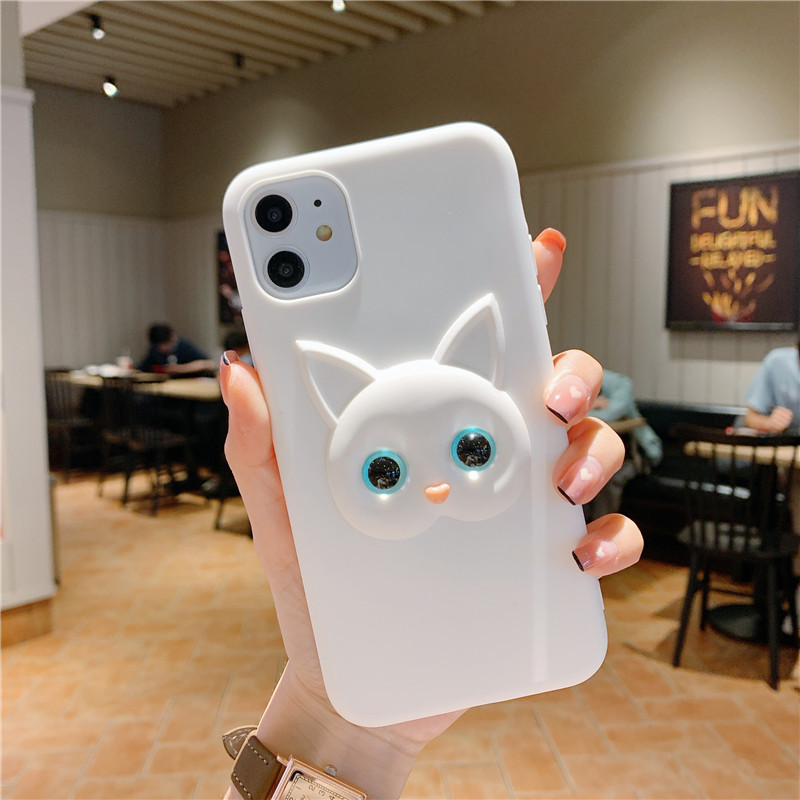 Coque De Protection Pour Iphone En Cuir Motif Chat Créatif_voghion.com