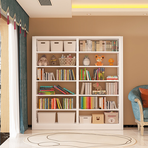 Household steel bookshelf floor-standing bookcase children's bookshelf library study iron modern simple storage rack