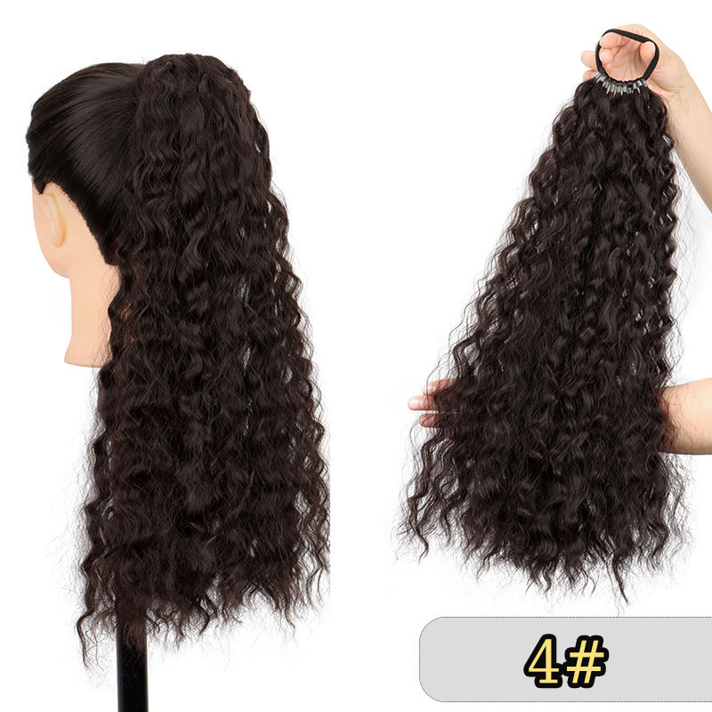 国境を越えた売れ筋女性用ウィッグポニーテール 18inch 小さなカーリー輪ゴムポニーテールヘアエクステンション新しいファッション三つ編みヘア|undefined