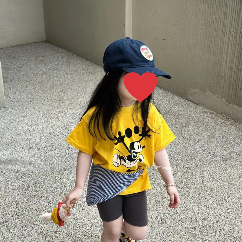 子供の夏の漫画のプリントの半袖のゆったりした女の子のカジュアルなtシャツの半袖の丸首の流行の上着の0031a 189|undefined