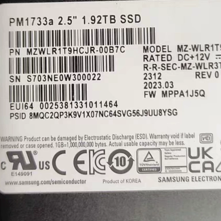 PM1733A Solid State Drive 1.92T