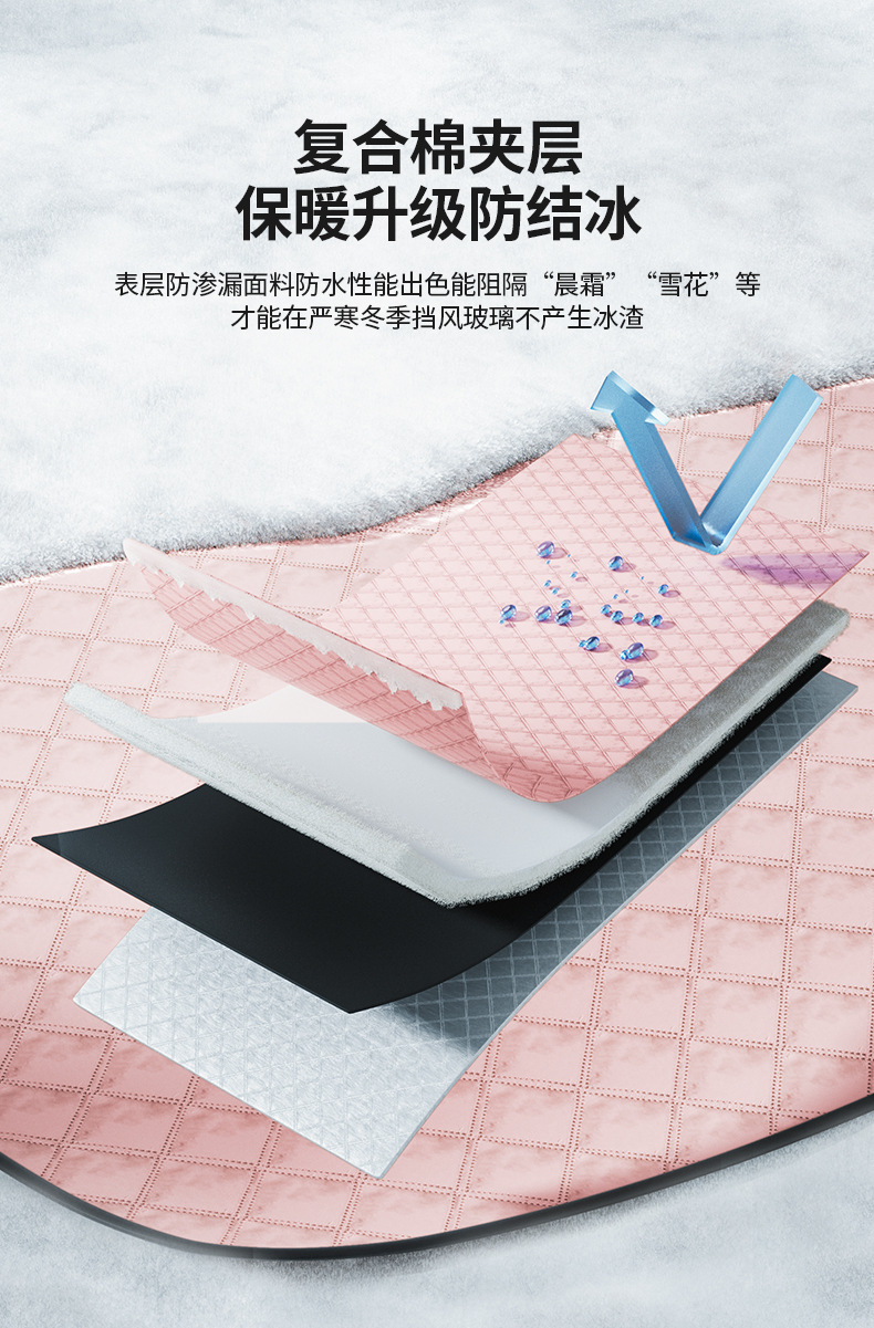 Car Snow Cover, Front Windshield Anti-Freeze Cover, Anti-Frost Car Cover, Winter Car Cover, Thickened Anti-Frost and Anti-Snow Cover for Winter Use