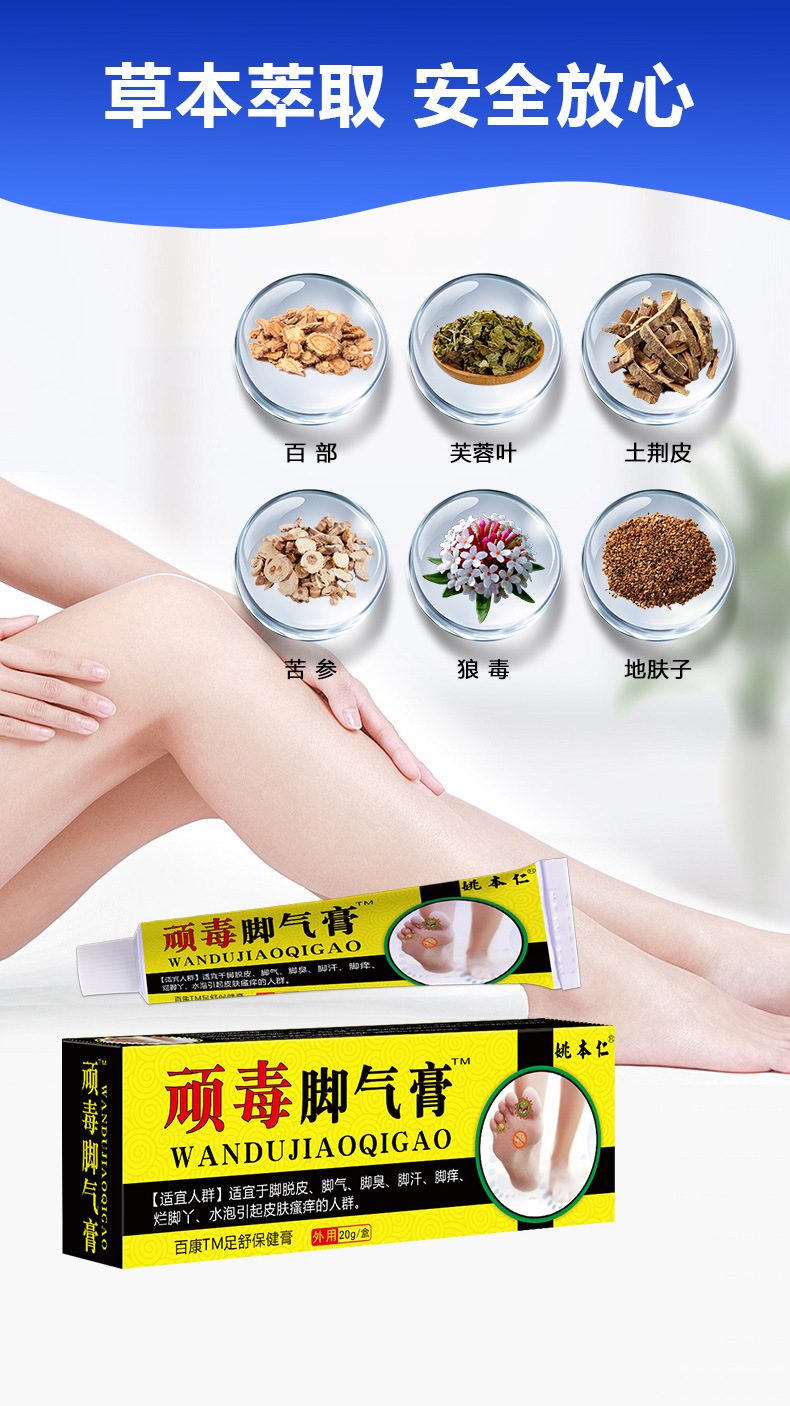 Wandu Foot Herbal Ointment 20g External Soothing Care for Feet specifications
