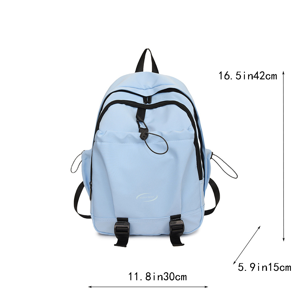 Nuevo estilo coreano transfronterizo de color sólido simple y versátil para estudiantes de escuela primaria y secundaria de alta capacidad mochila de viaje