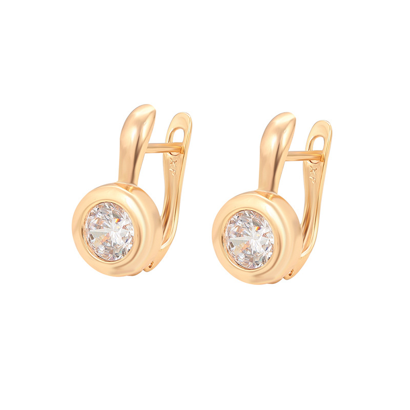 Xuping orejas rusas chapadas en aleación de cobre 18k simple retro joyas artificiales pendientes de nicho transfronterizos